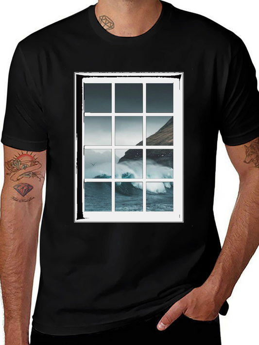Ocean View Through Window T-Shirt