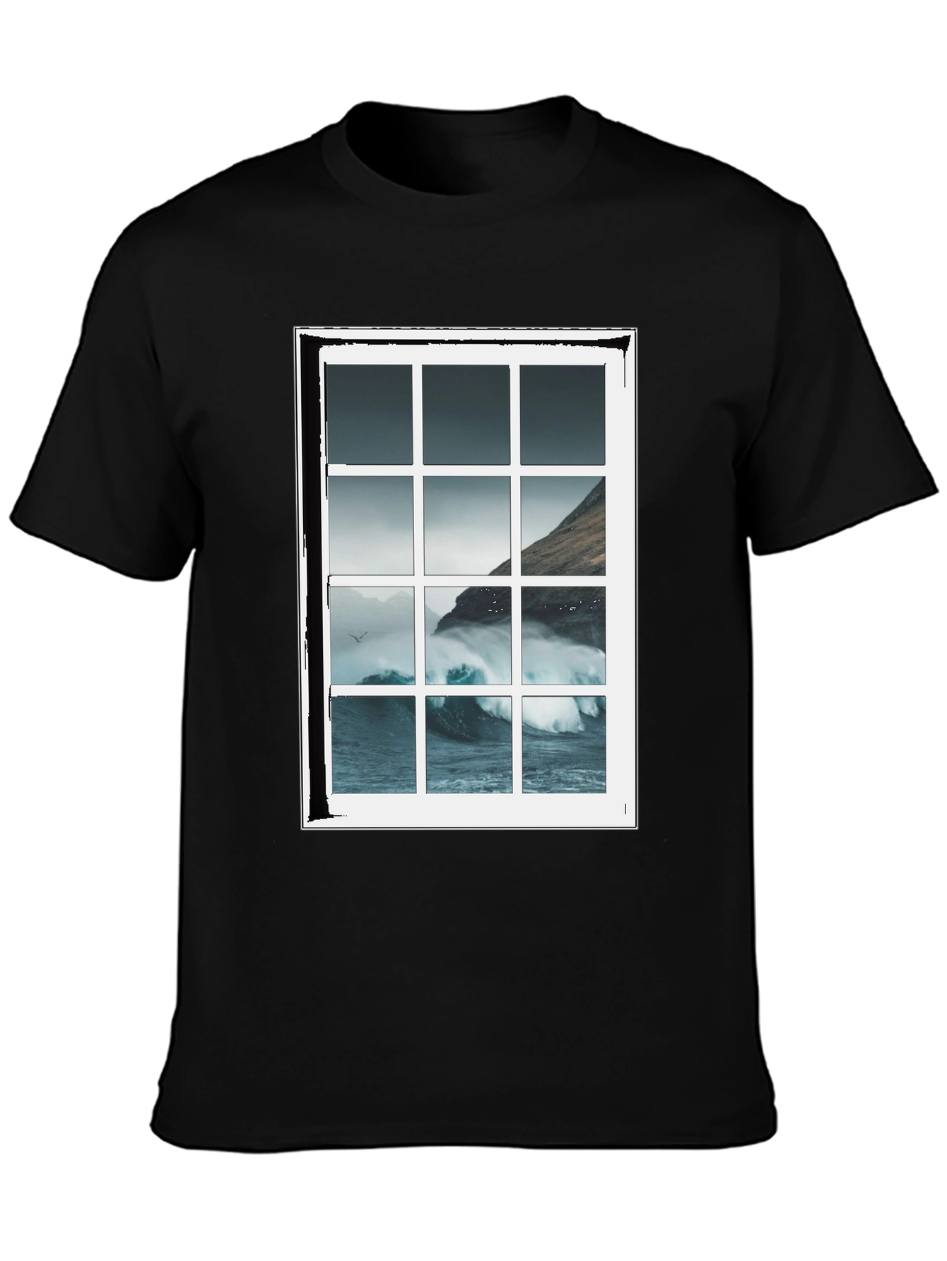 Ocean View Through Window T-Shirt