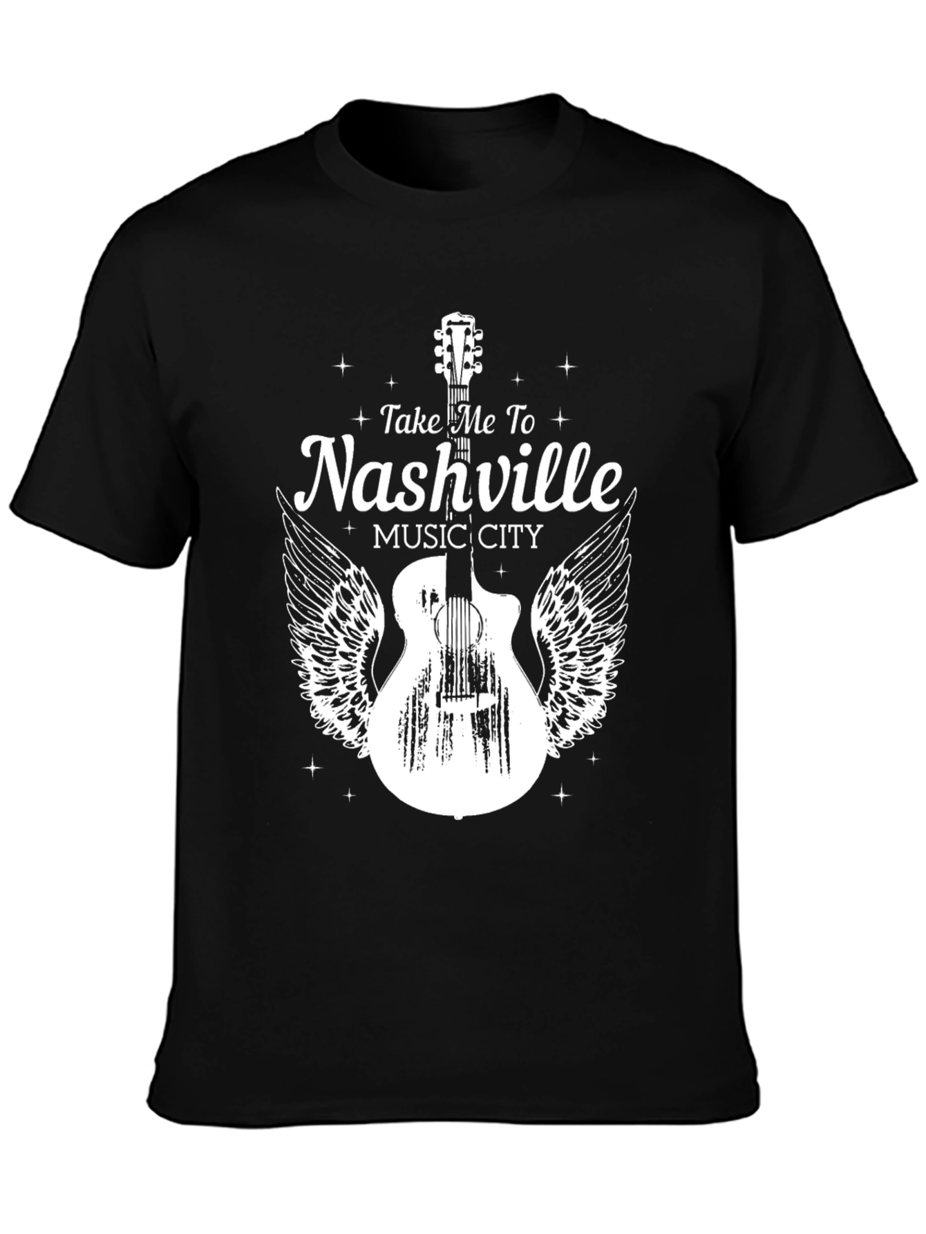 Nashville Music City Guitar Graphic T-Shirt