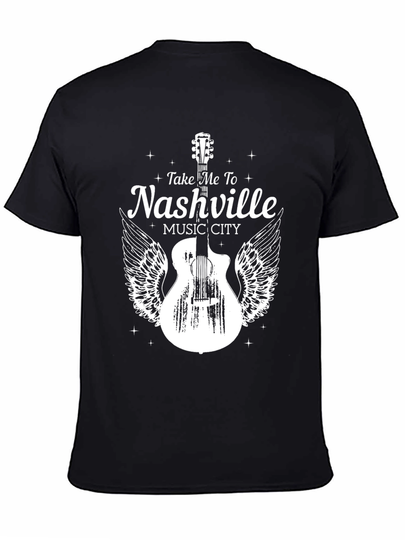 Nashville Music City Guitar Graphic T-Shirt
