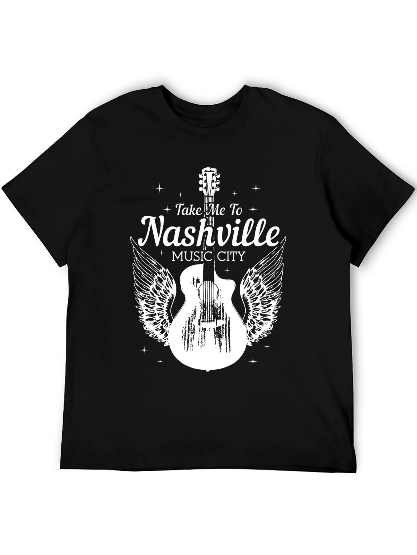 Nashville Music City Guitar Graphic T-Shirt