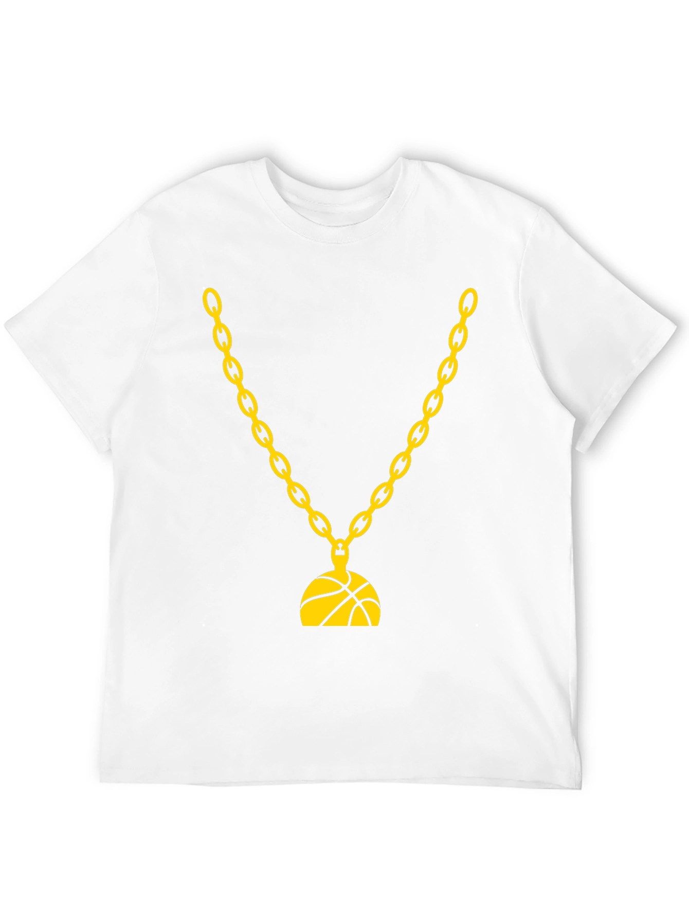Gold Chain Basketball Graphic Tee - Classic Fit