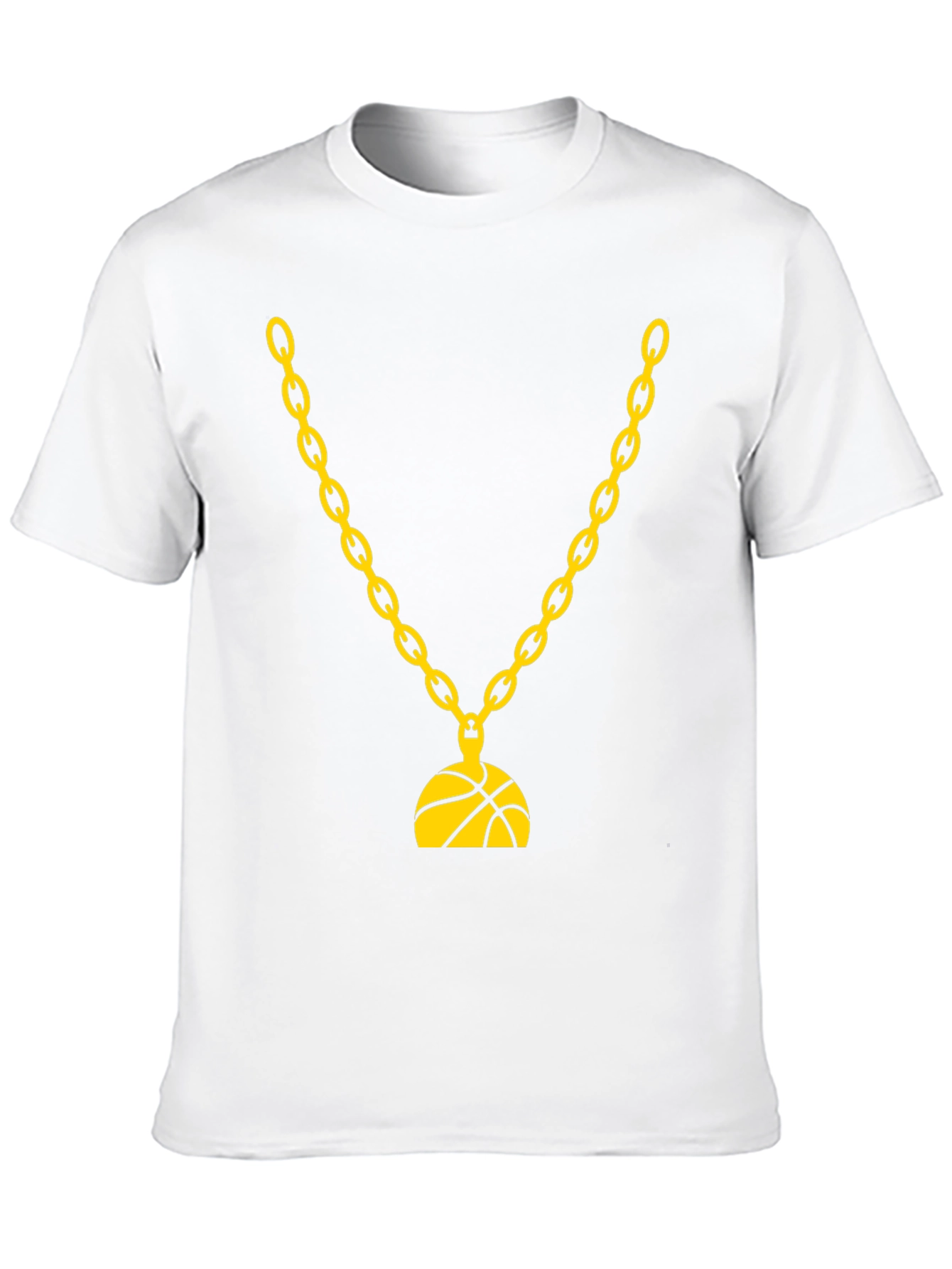 Gold Chain Basketball Graphic Tee - Classic Fit