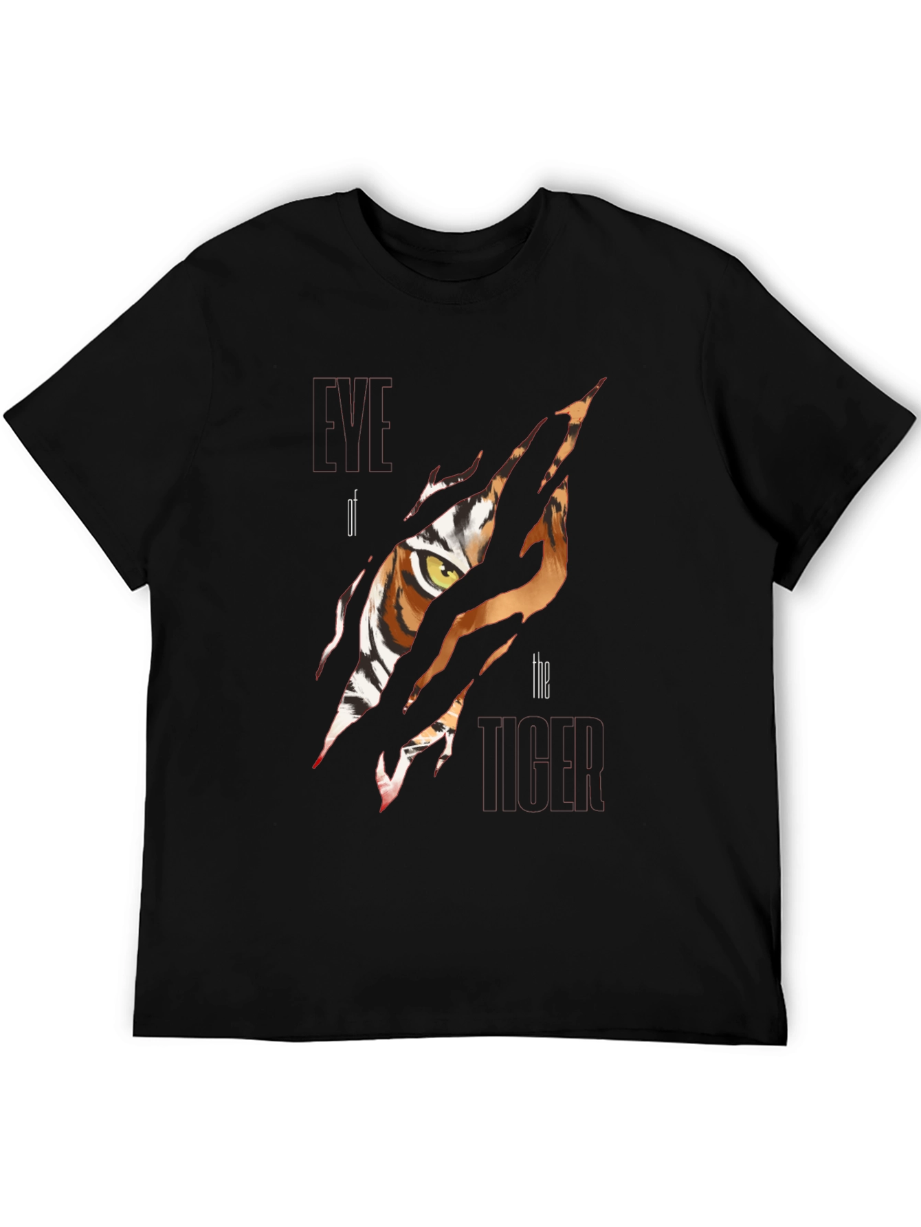 Tiger Eye Graphic Print Mens Black T-Shirt