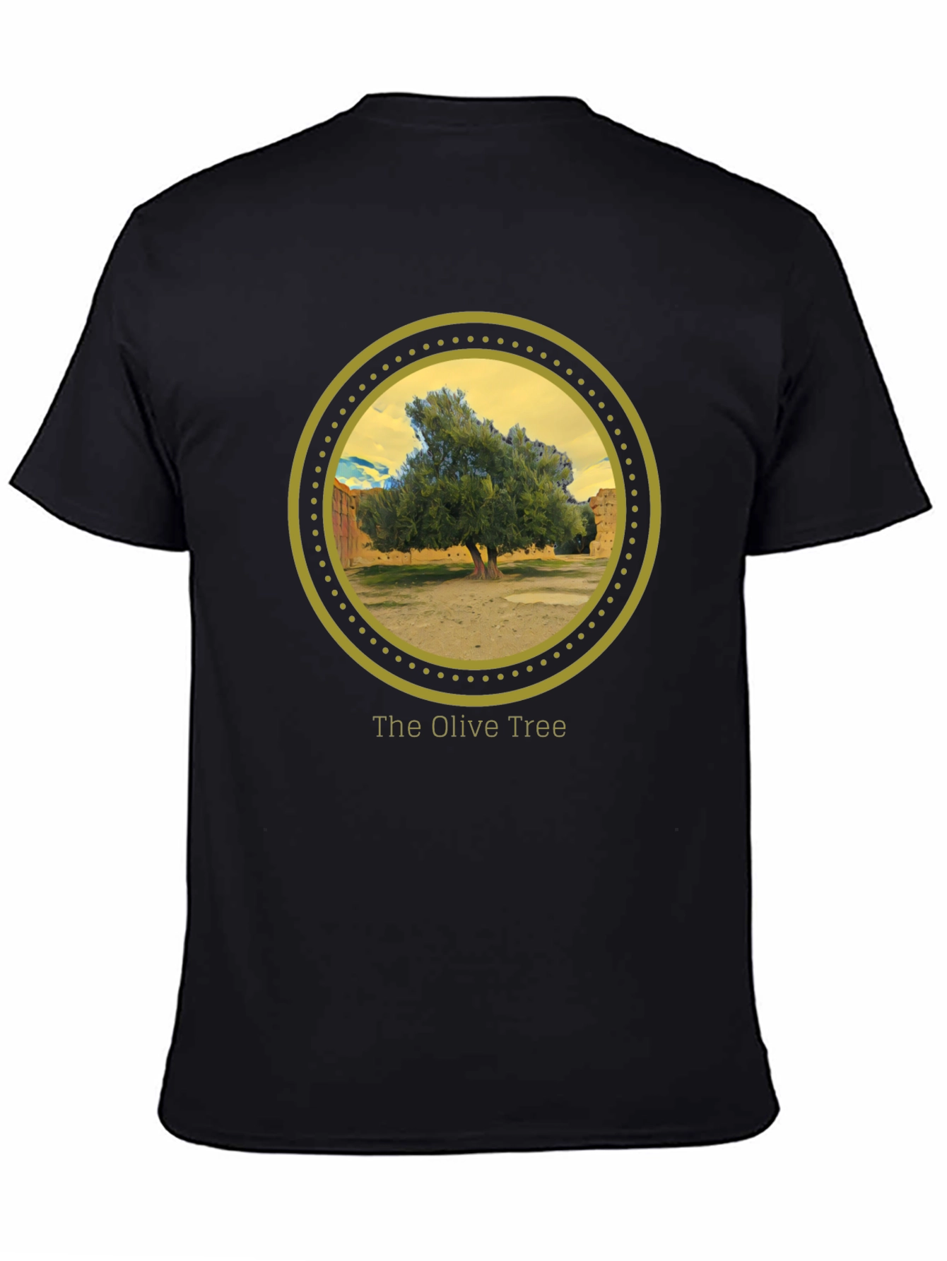 Olive Tree Graphic Tee - Nature Inspired Black T-Shirt