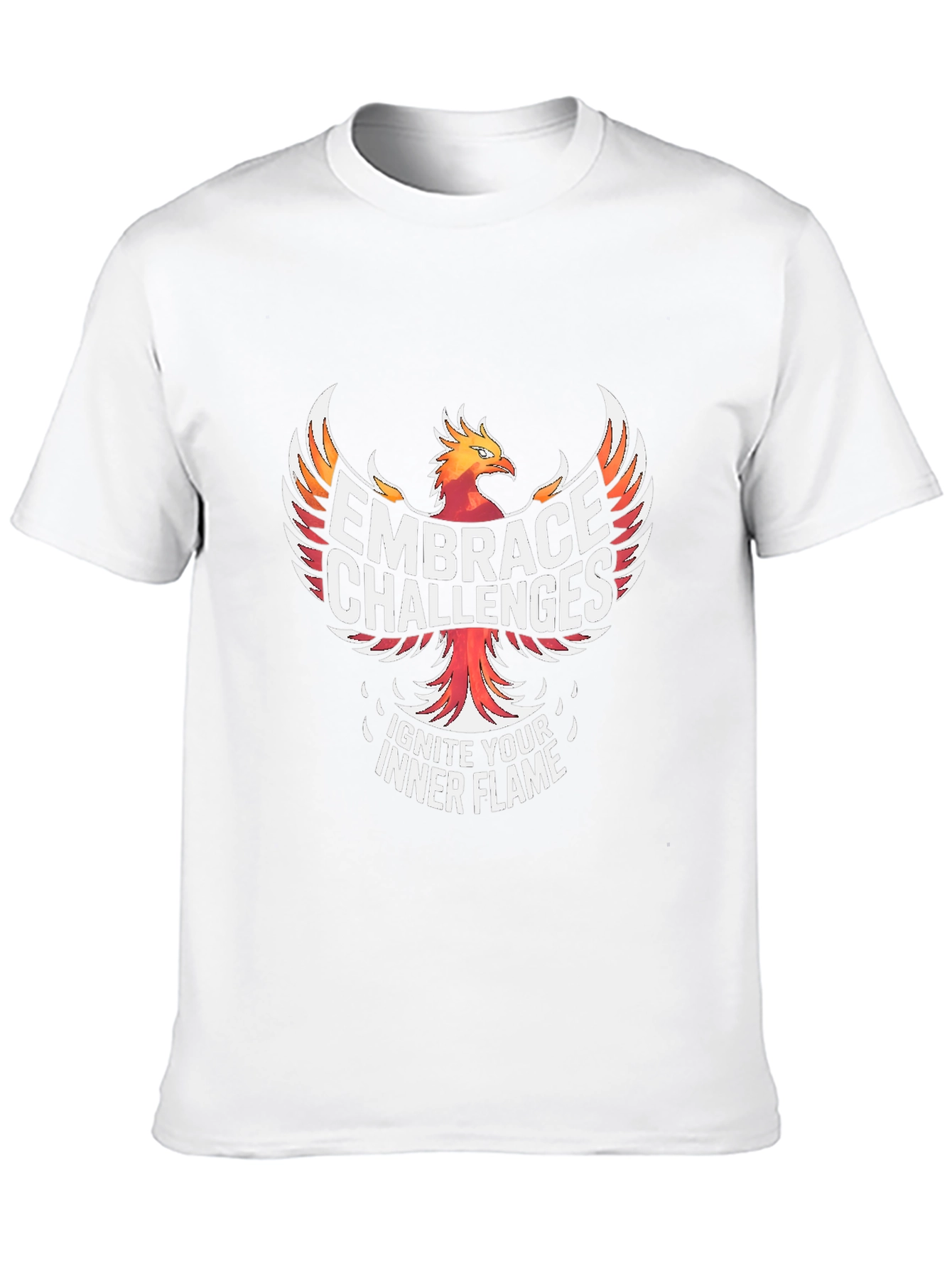 Embrace Challenges Black T-Shirt: Ignite Your Inner Flame