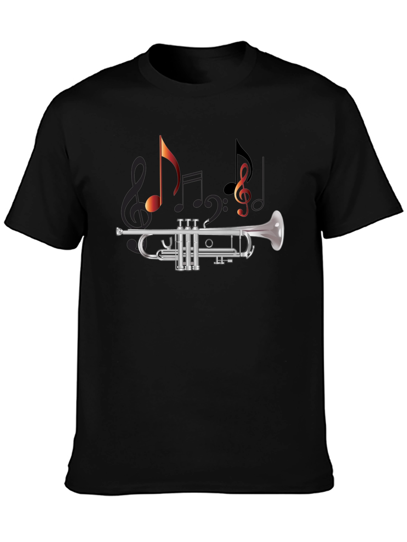 Trumpet Music Notes Graphic Tee