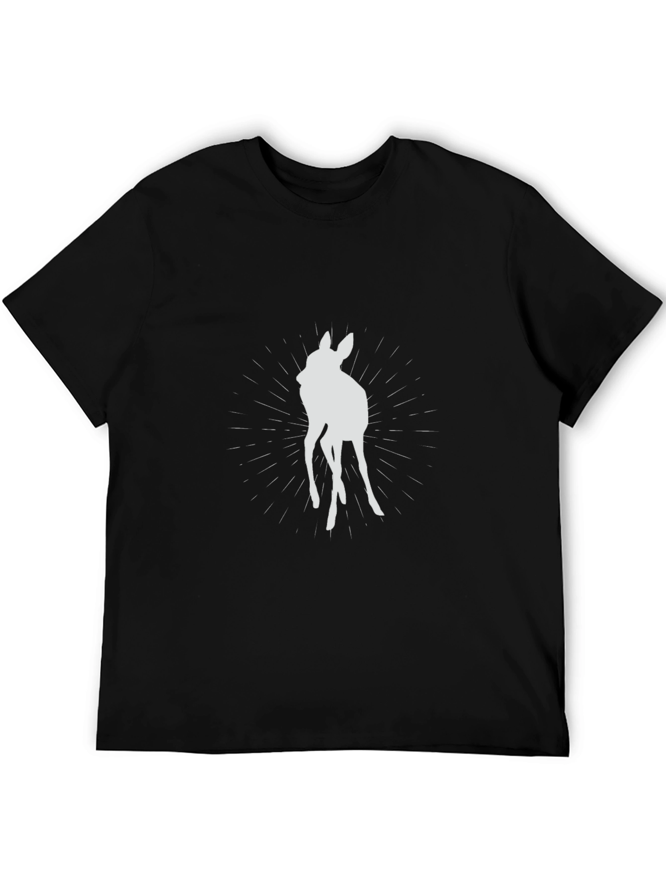 Deer Silhouette Graphic Tee - Black Casual Shirt
