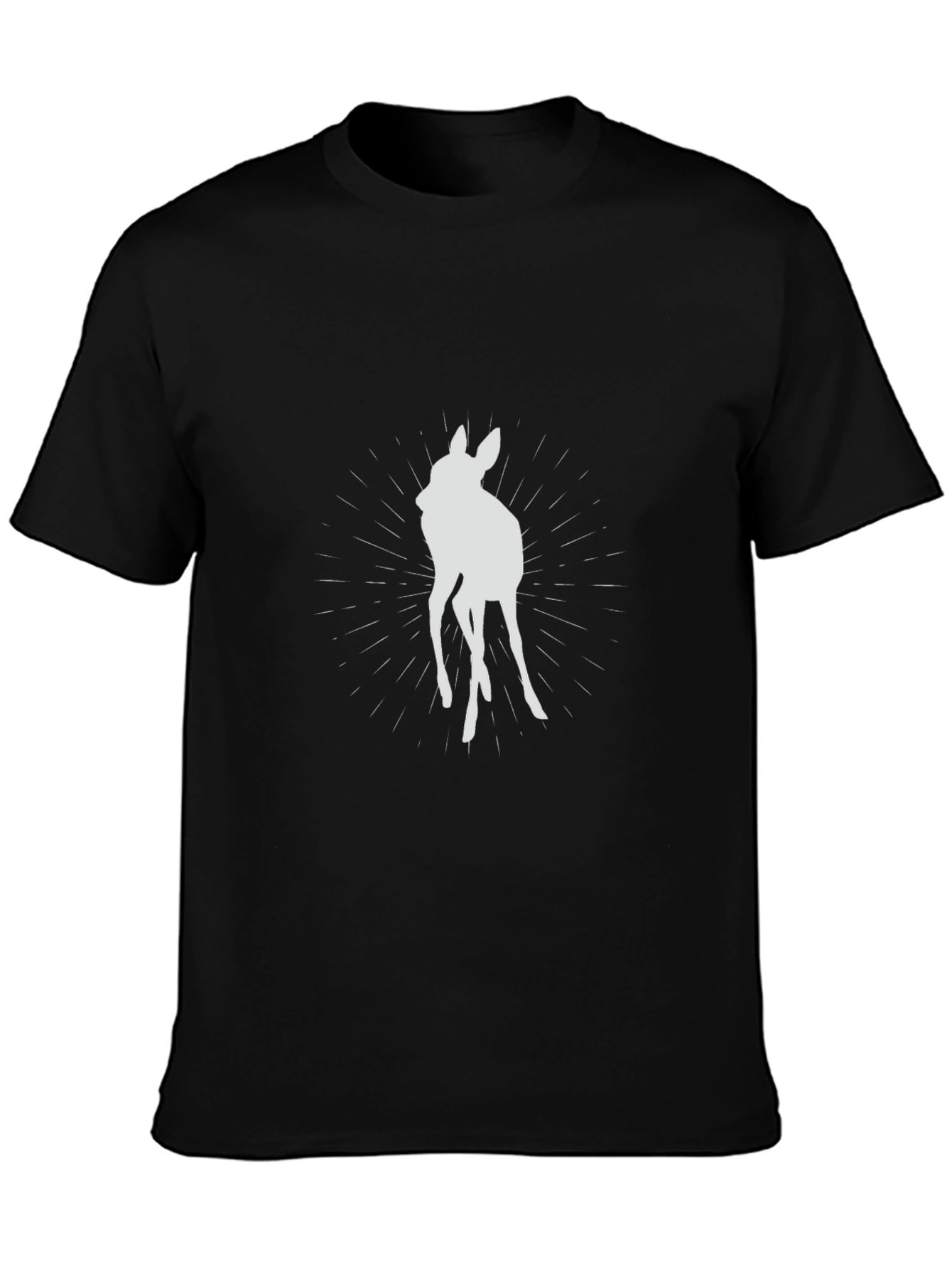 Deer Silhouette Graphic Tee - Black Casual Shirt