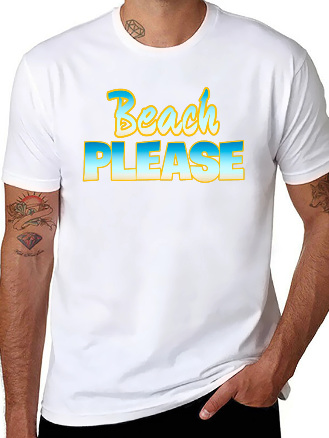 Beach Please Graphic Tee - Black