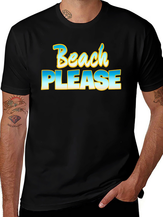 Beach Please Graphic Tee - Black