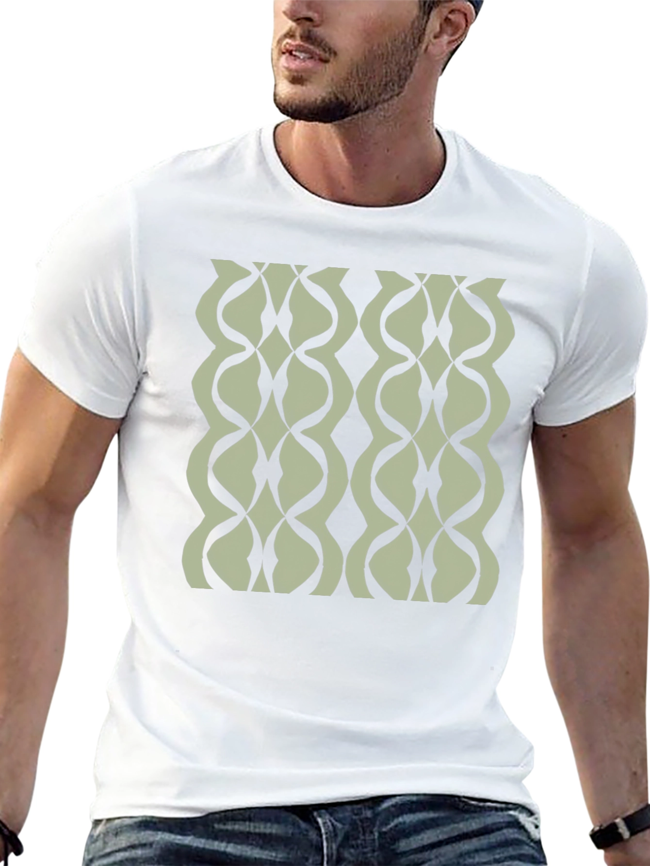 Geometric Wave Black T-Shirt