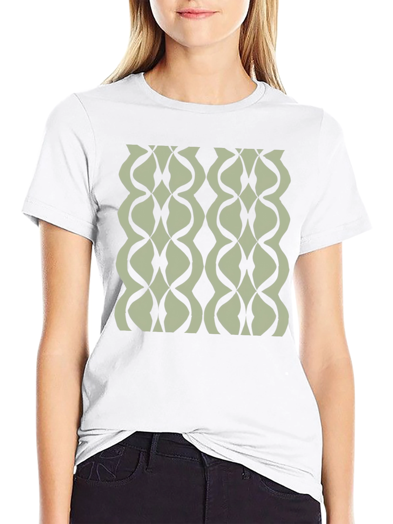 Geometric Wave Black T-Shirt
