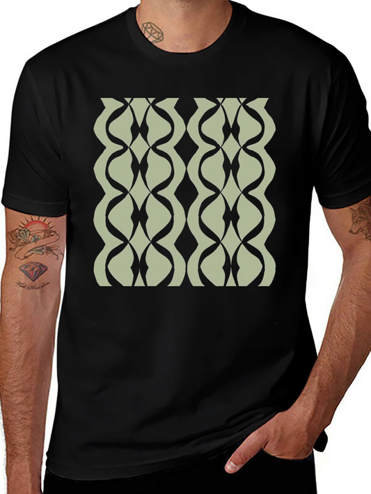 Geometric Wave Black T-Shirt