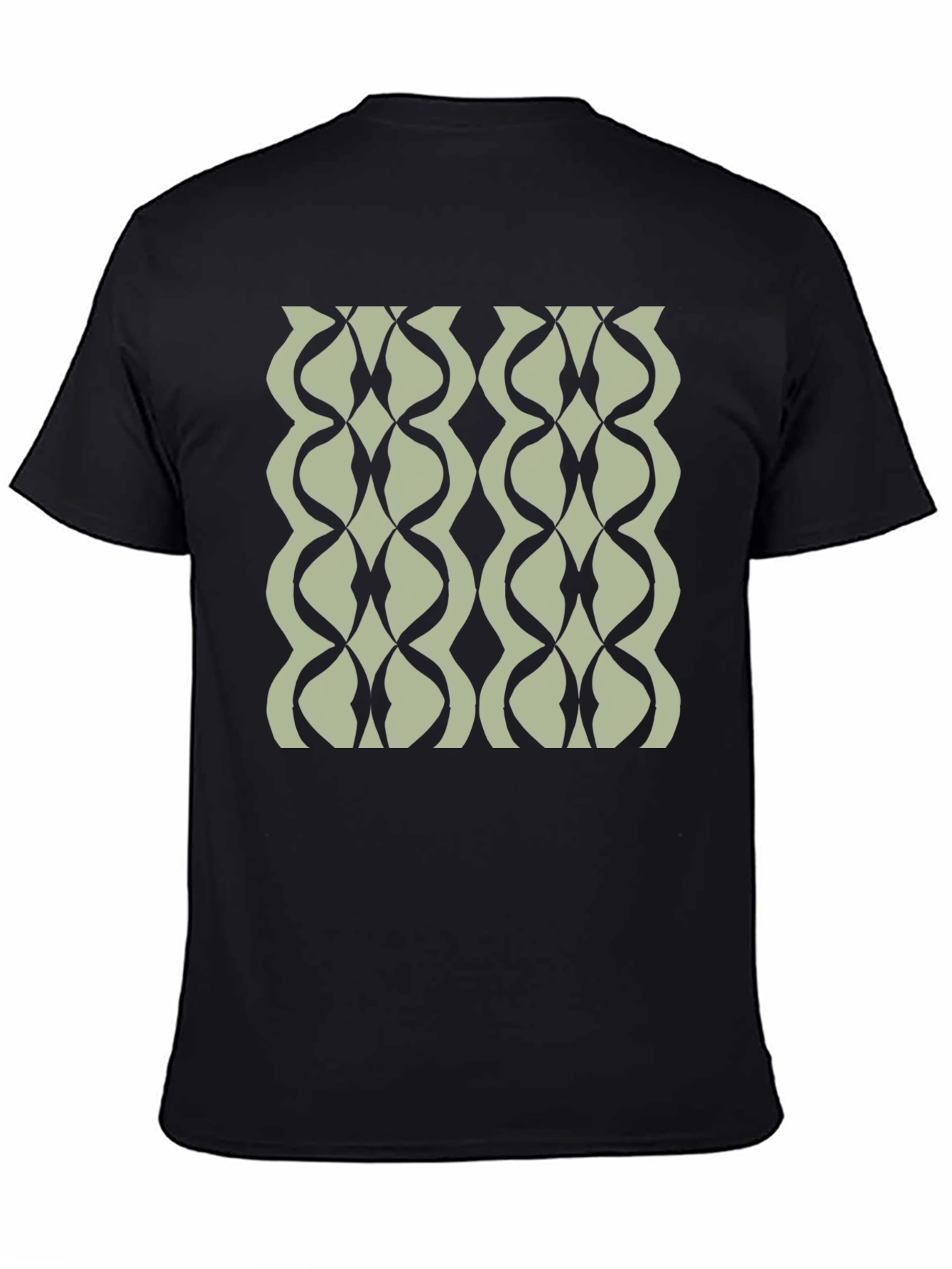 Geometric Wave Black T-Shirt
