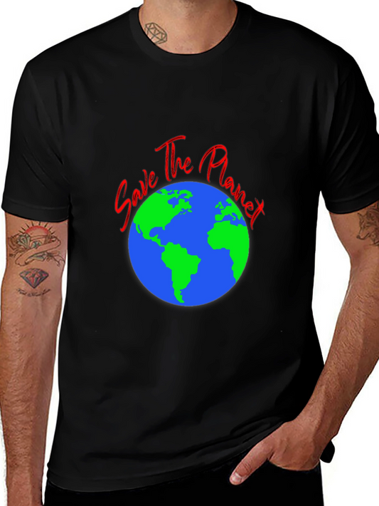 Save the Planet Black T-Shirt - Eco-Friendly Design