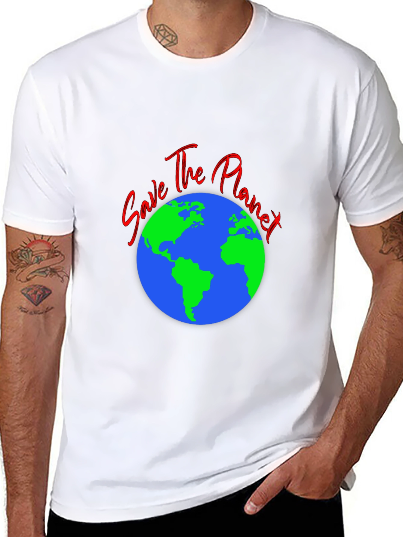 Save the Planet Black T-Shirt - Eco-Friendly Design