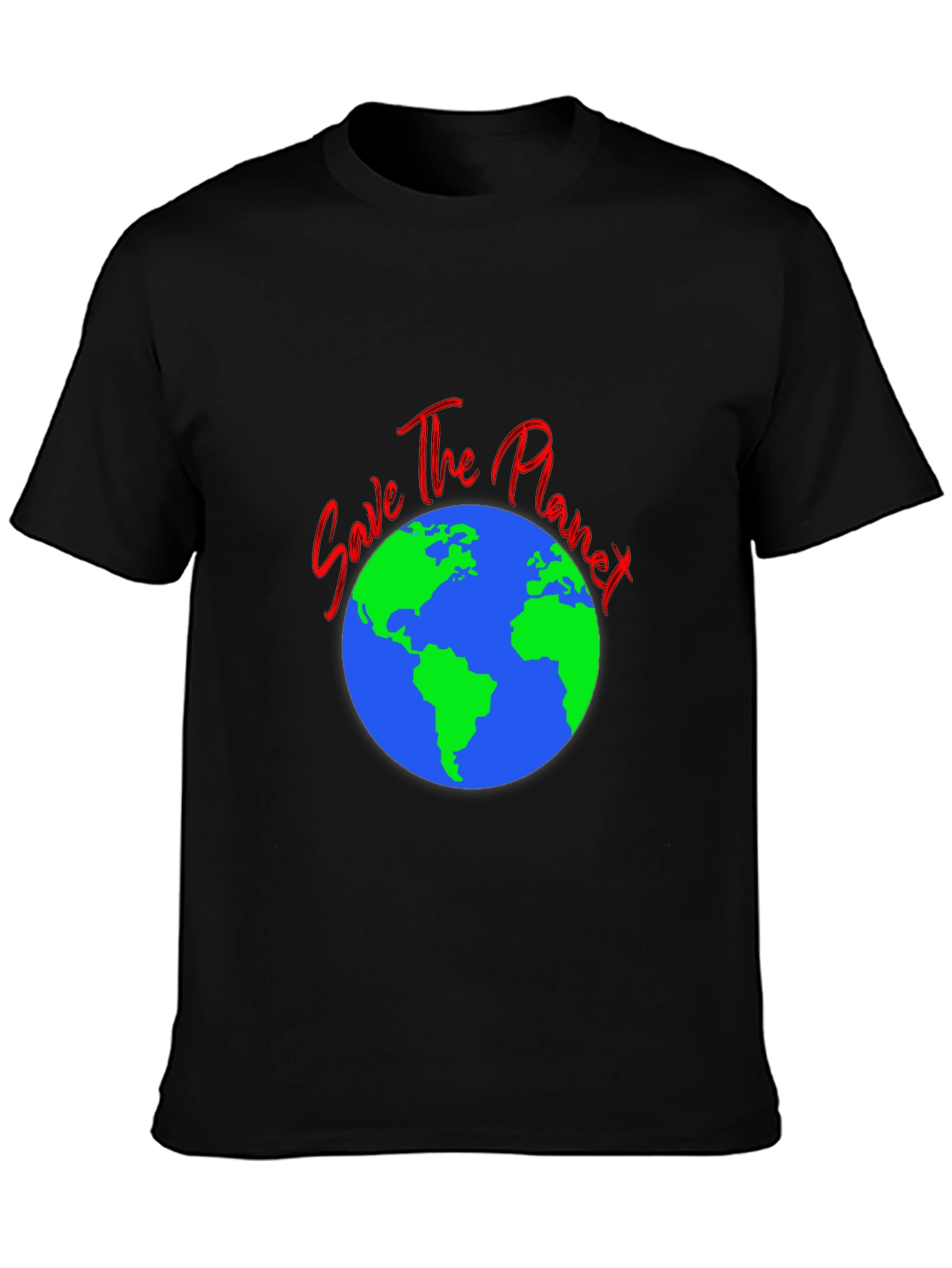 Save the Planet Black T-Shirt - Eco-Friendly Design