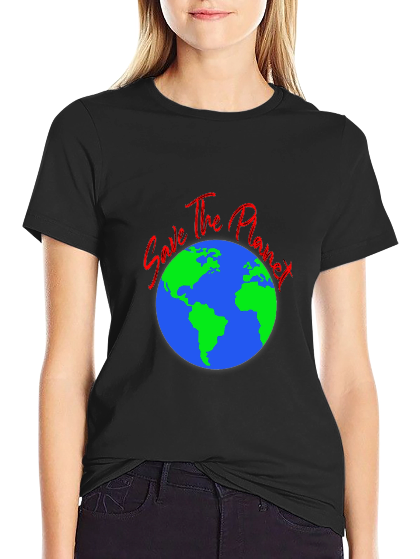 Save the Planet Black T-Shirt - Eco-Friendly Design