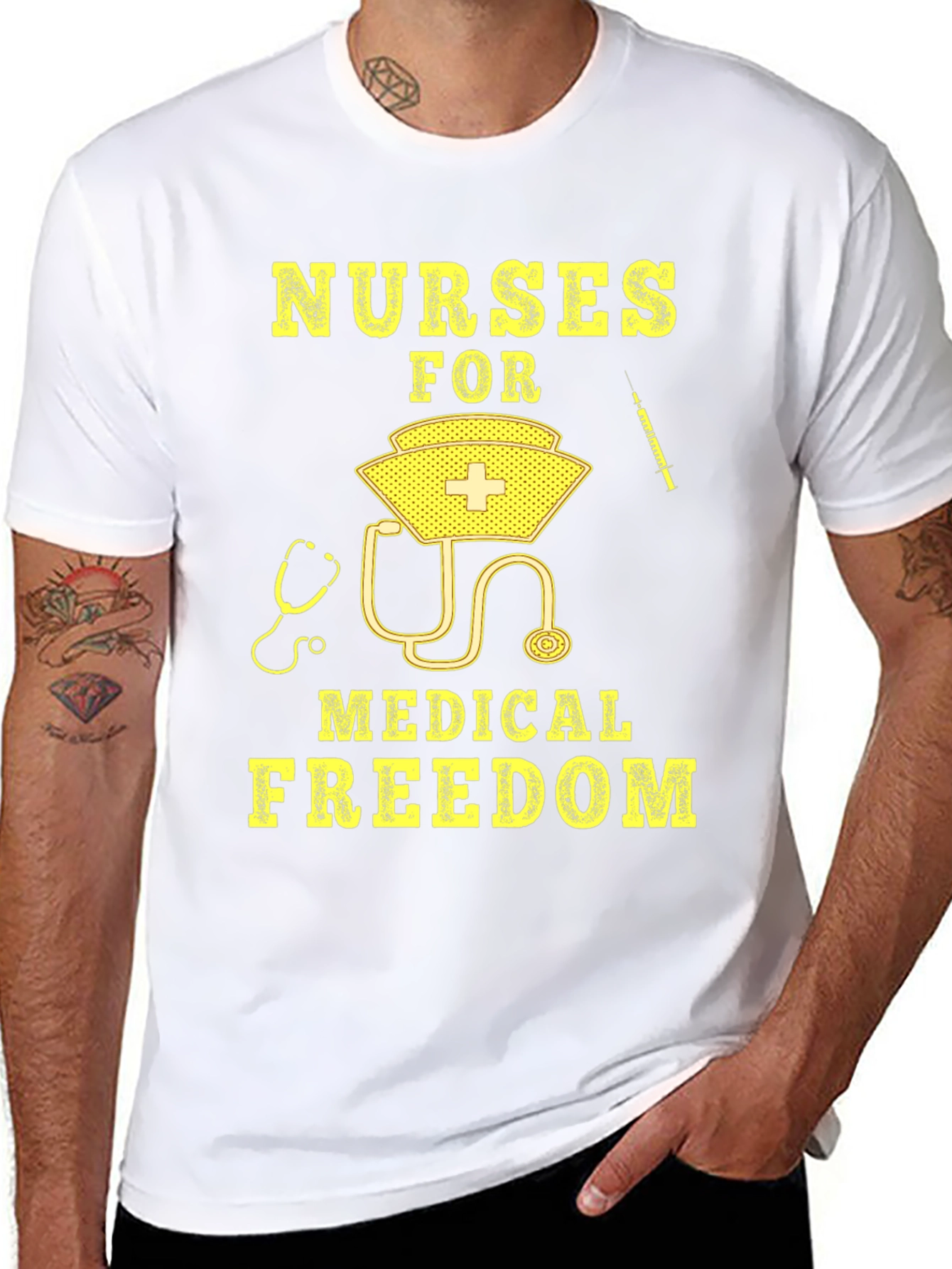 Nurses For Medical Freedom Black Graphic T-Shirt