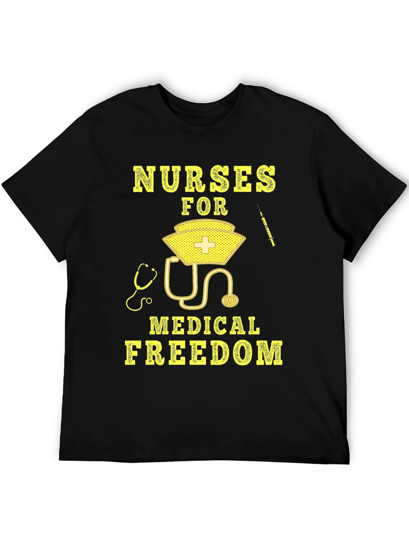 Nurses For Medical Freedom Black Graphic T-Shirt