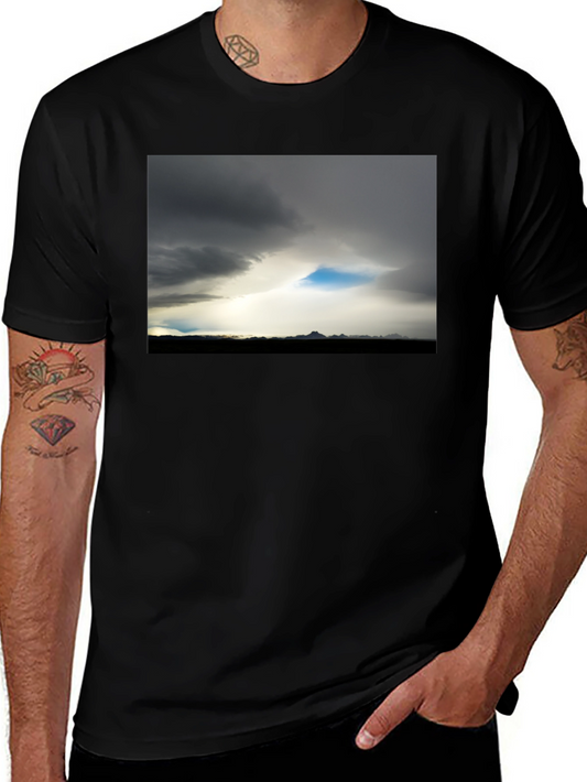 Stormy Sky Graphic Tee - Black Casual T-Shirt