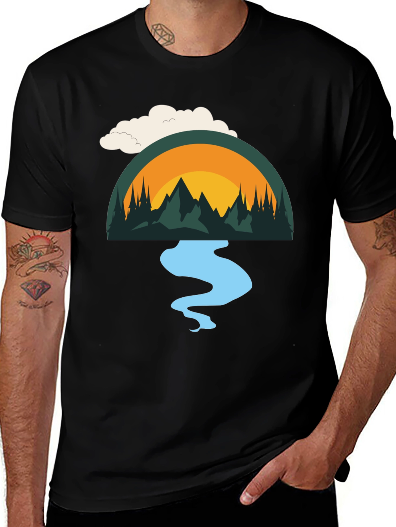 Nature Scene Graphic T-Shirt