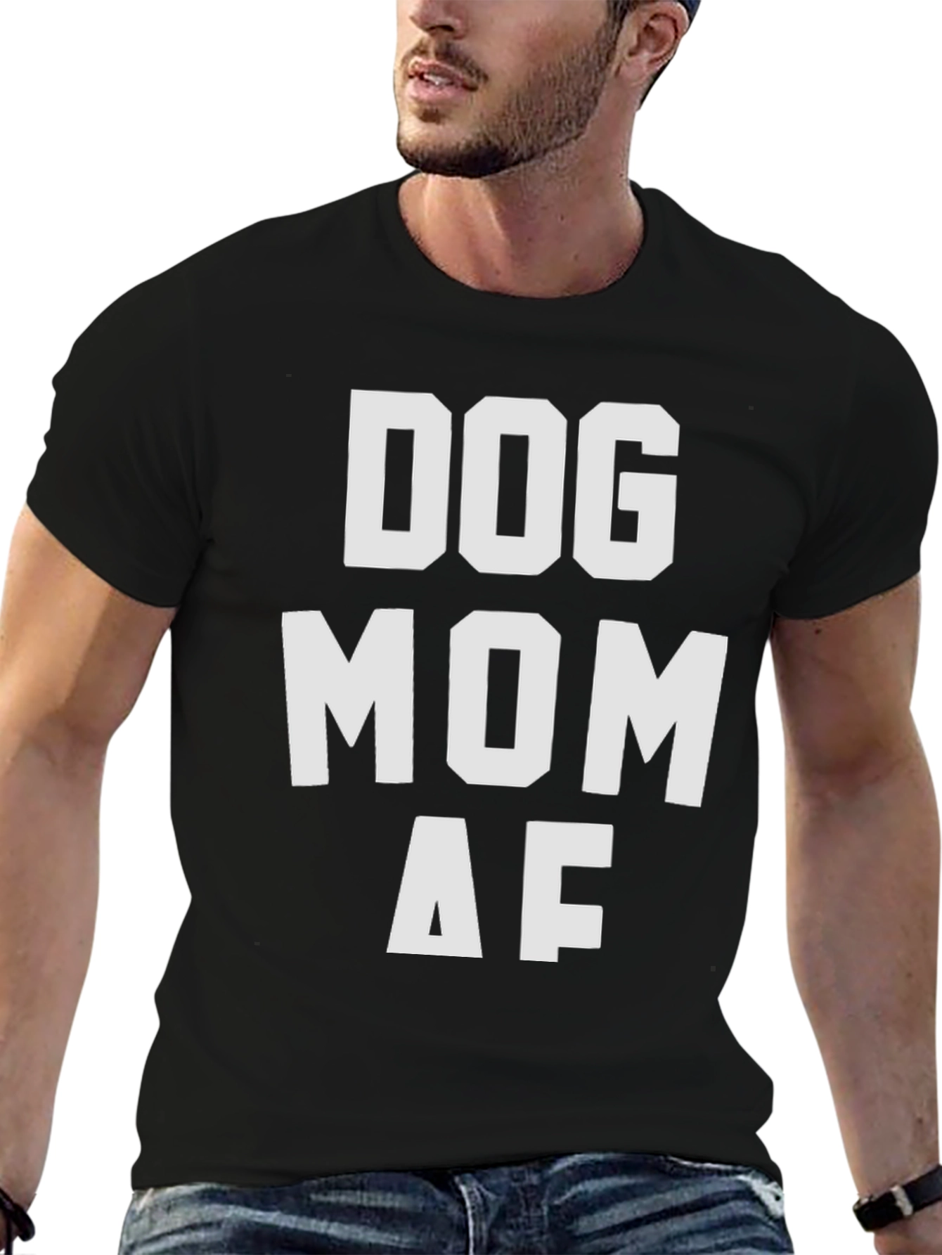 Dog Mom AF Graphic T-Shirt - Black