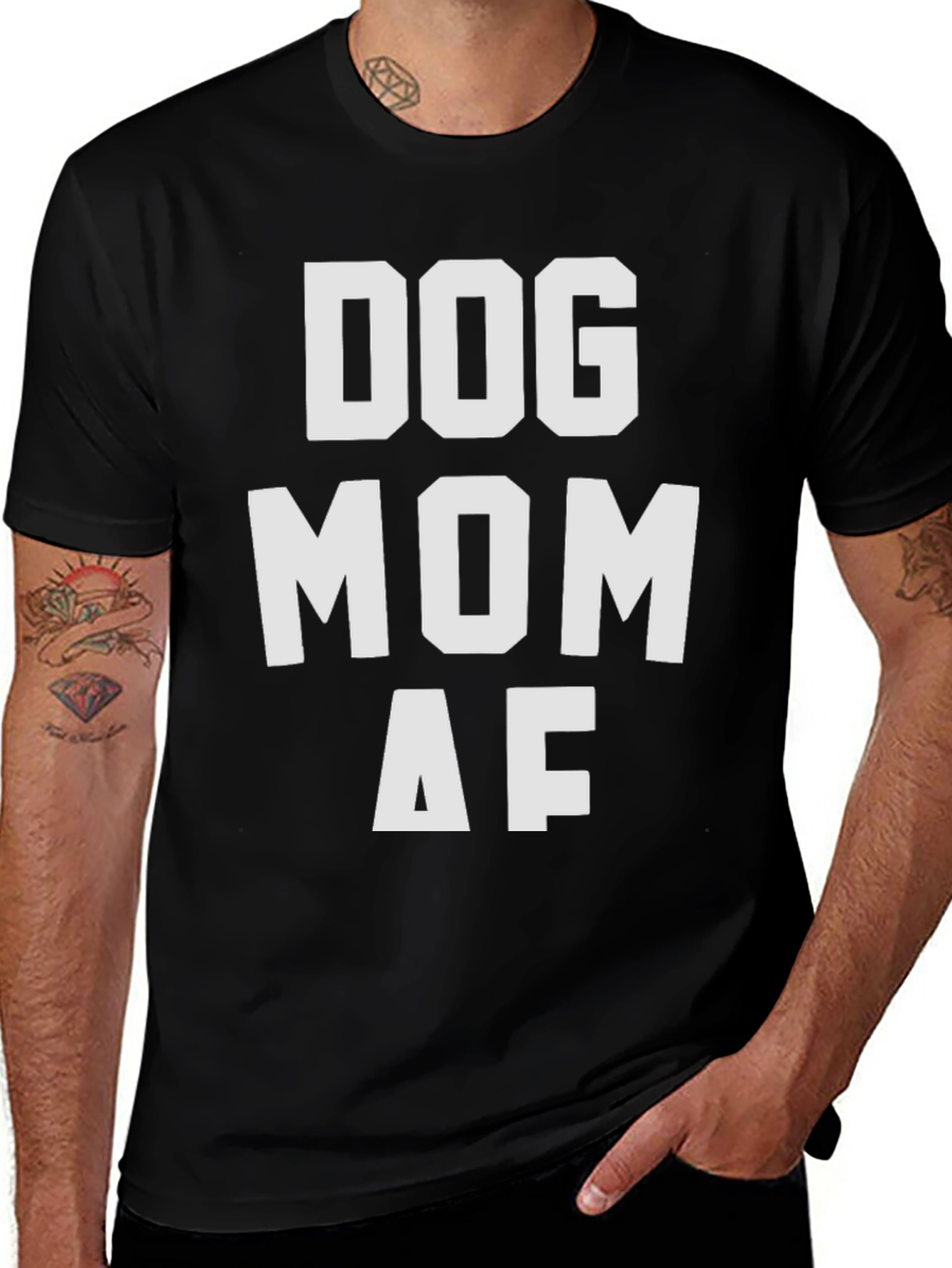 Dog Mom AF Graphic T-Shirt - Black
