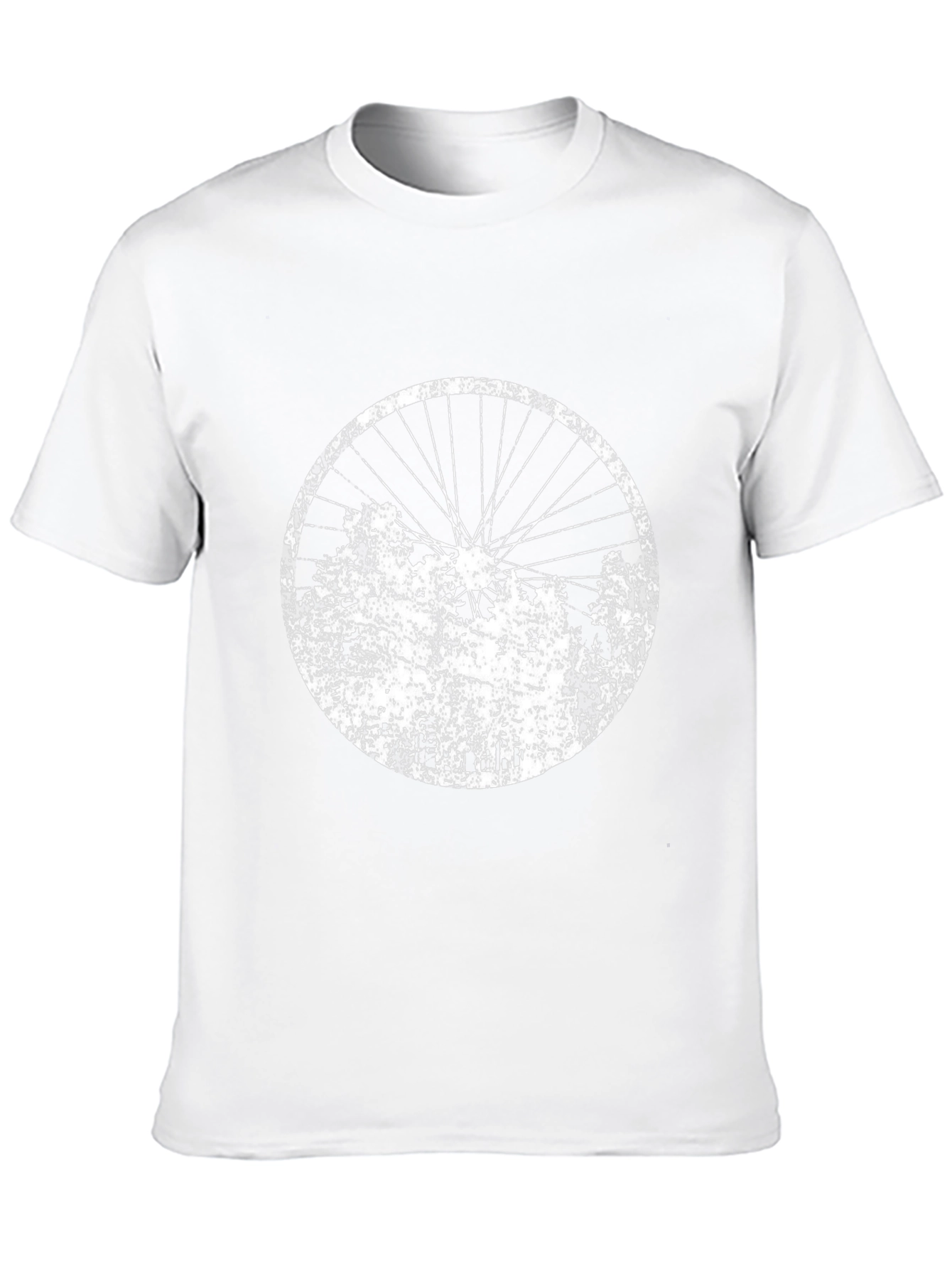 Distressed Bike Wheel Graphic Tee - Black
