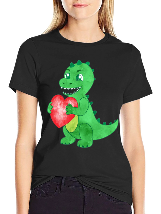 Dinosaur Heart Graphic T-Shirt - Love Dino Style