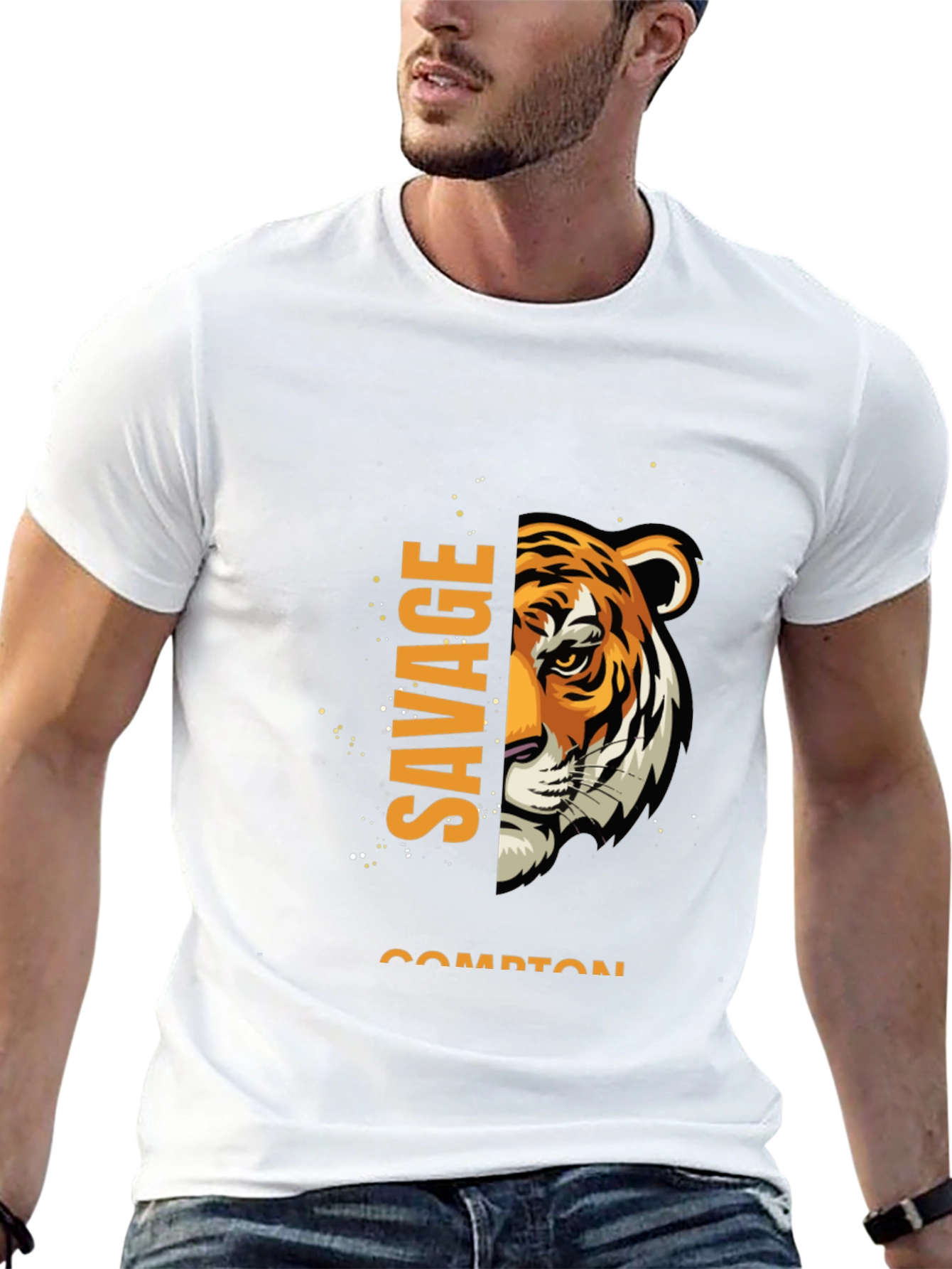 Savage Compton Tiger Graphic Tee - Black
