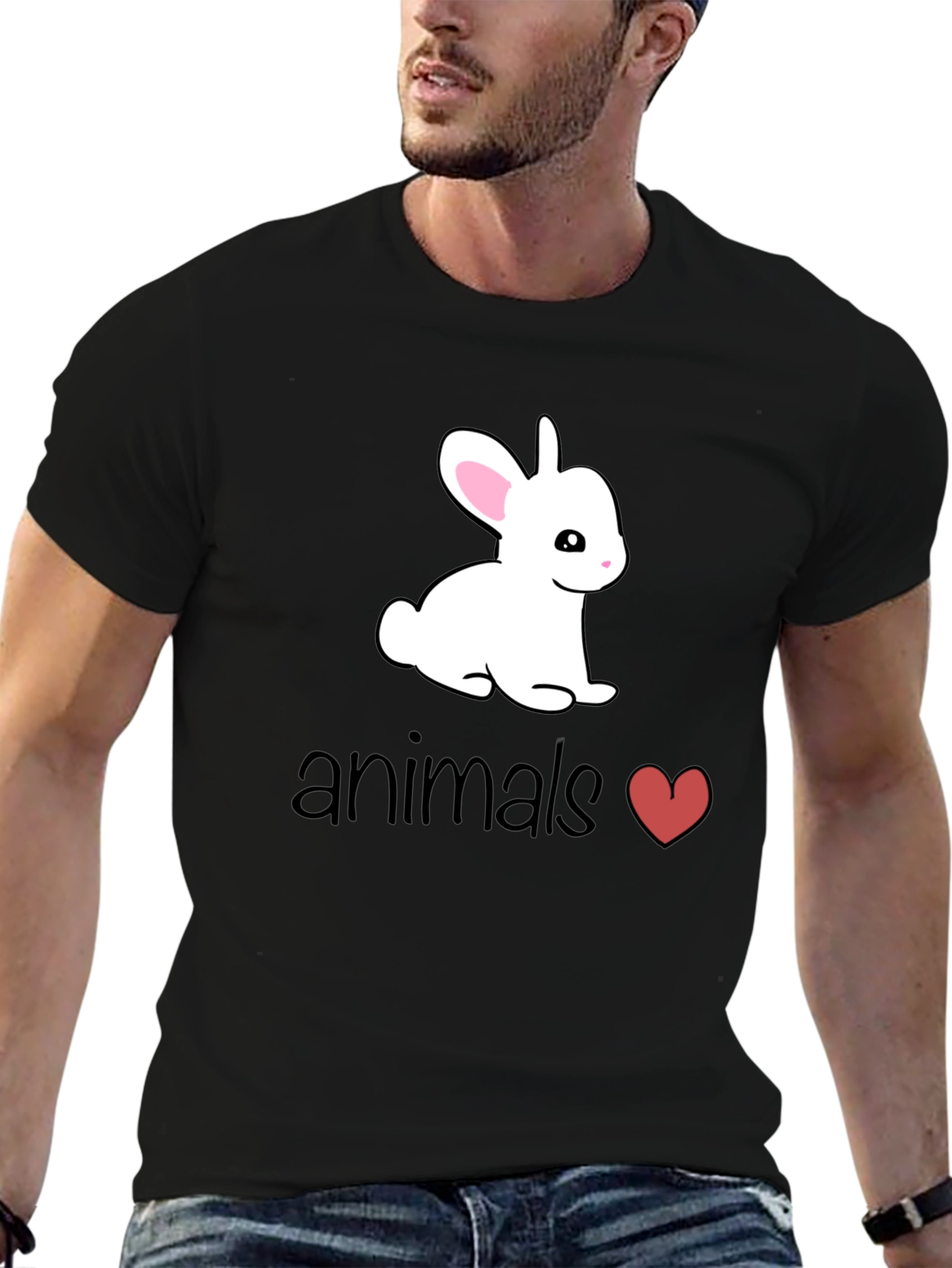 Cute Bunny Animals Heart T-Shirt