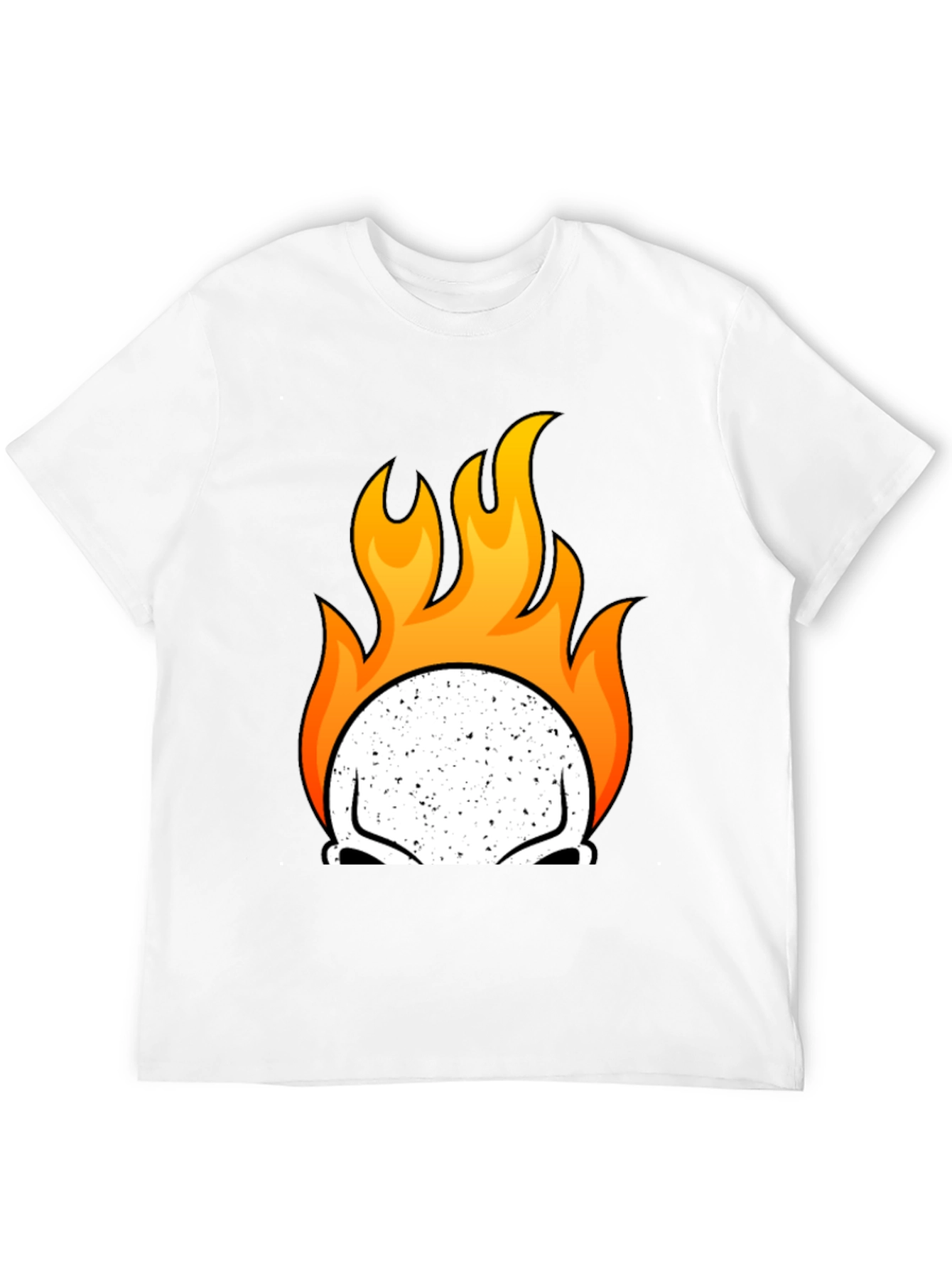 Flaming Skull Graphic Tee - Mens Black T-Shirt
