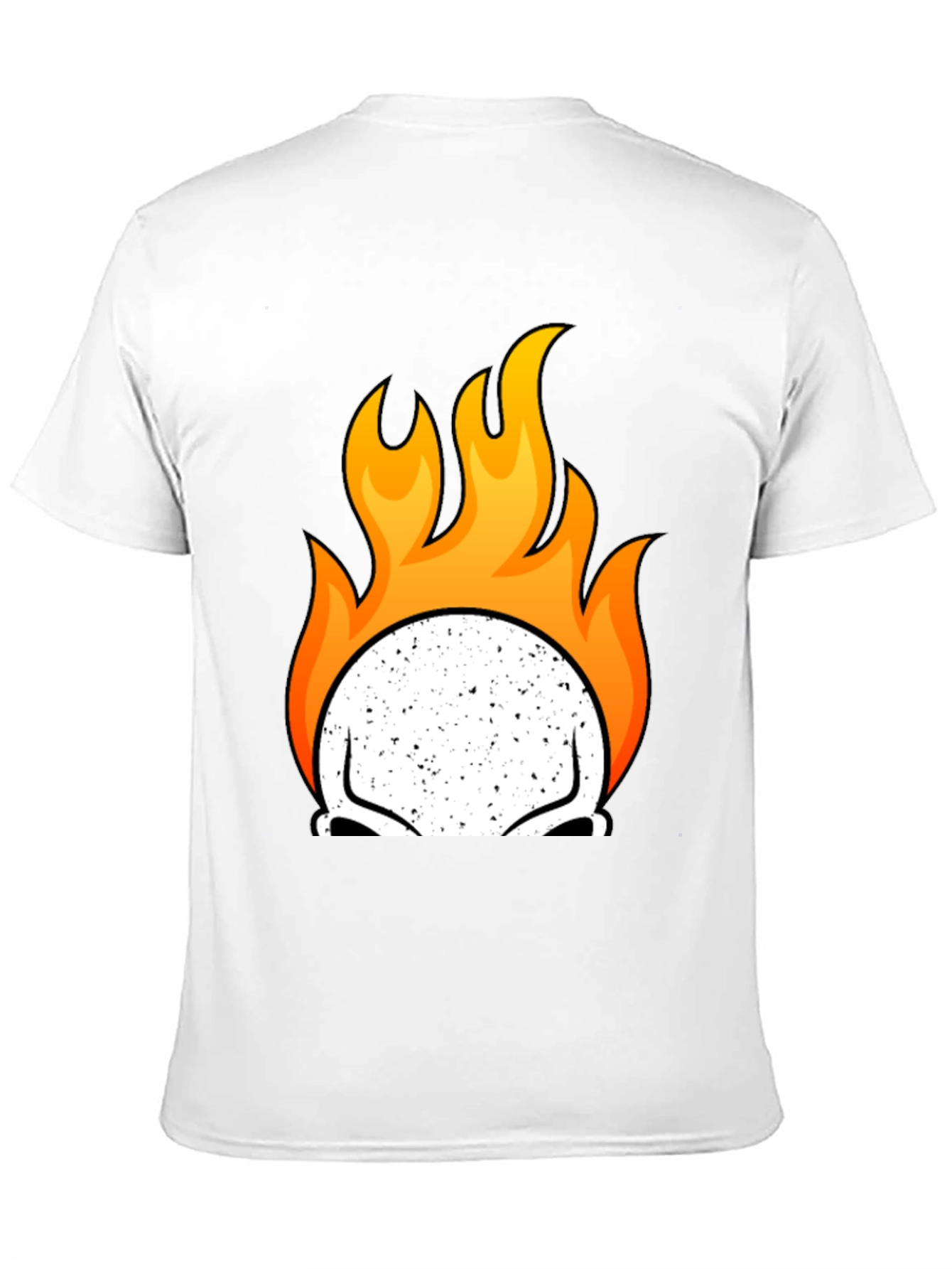 Flaming Skull Graphic Tee - Mens Black T-Shirt