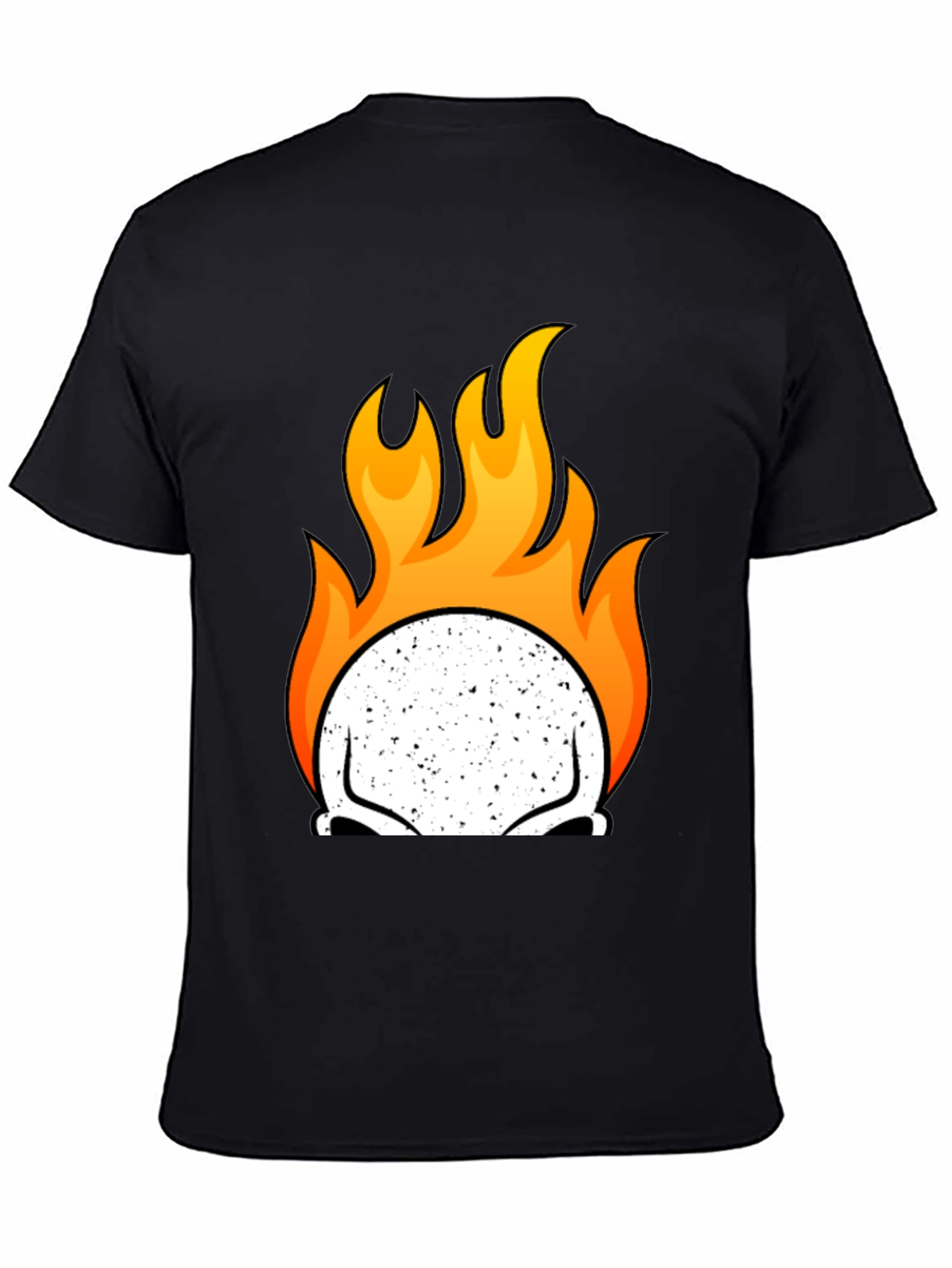 Flaming Skull Graphic Tee - Mens Black T-Shirt