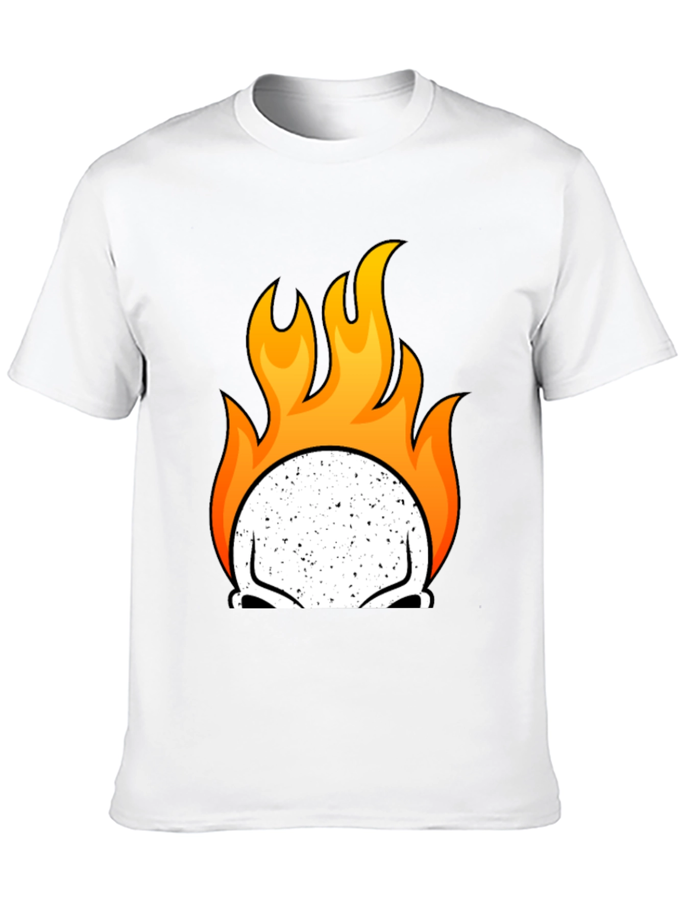 Flaming Skull Graphic Tee - Mens Black T-Shirt