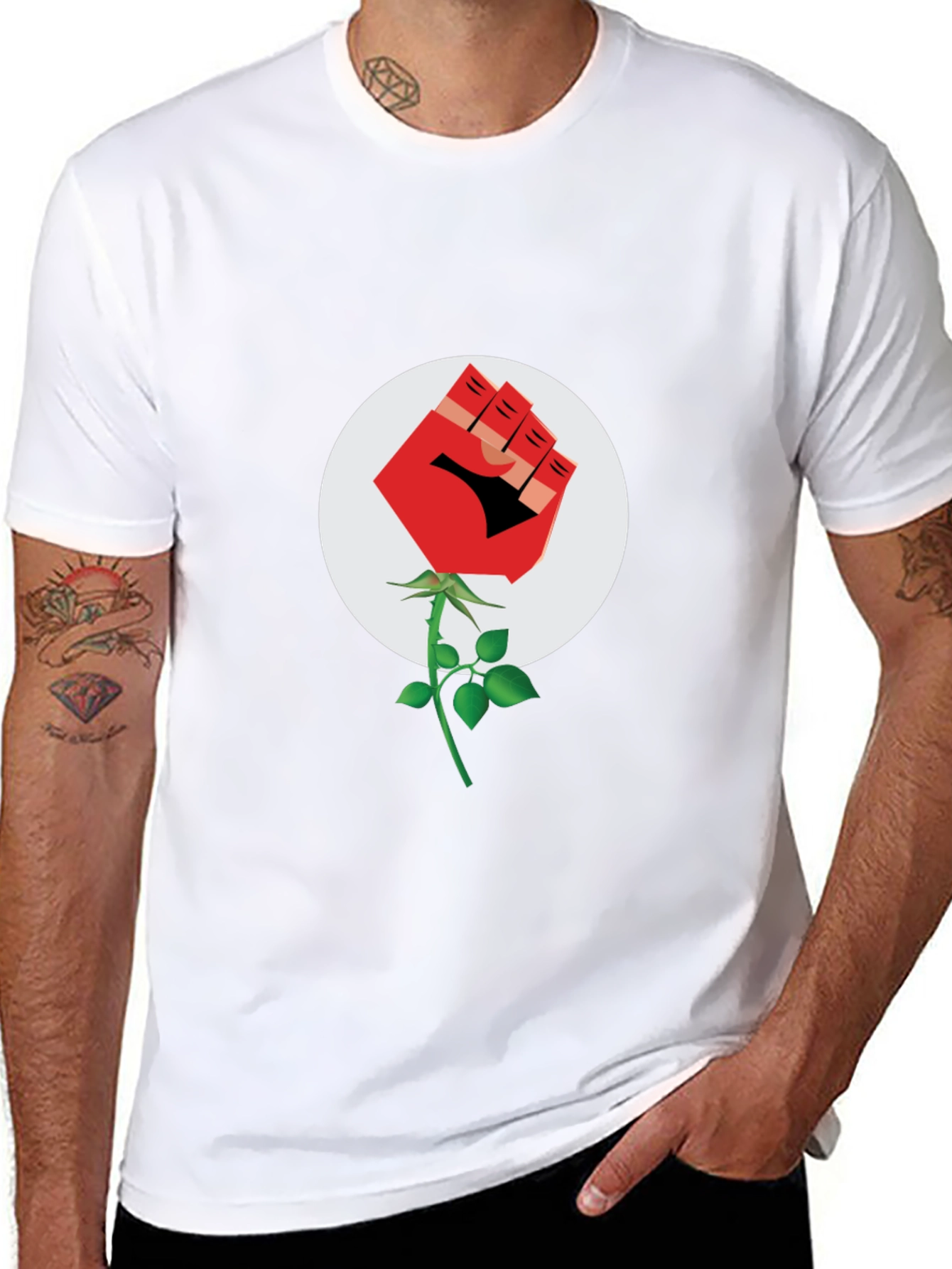 Fist Rose Black T-Shirt - Stand for Something