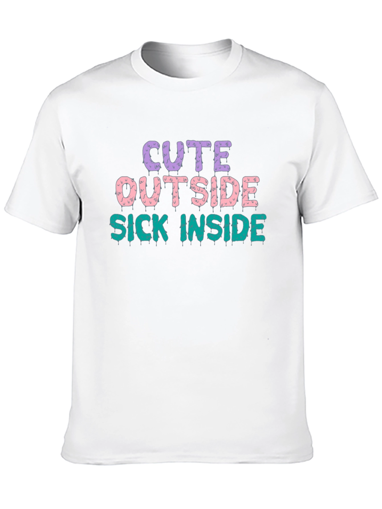 Cute Outside Sick Inside Black T-Shirt