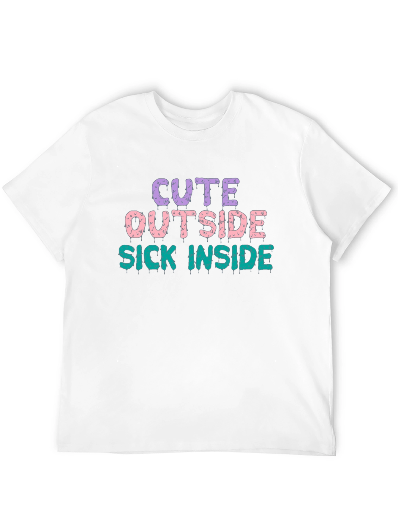 Cute Outside Sick Inside Black T-Shirt