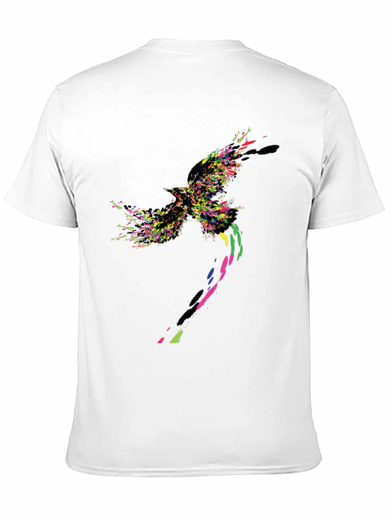 Abstract Bird Graphic Black T-Shirt