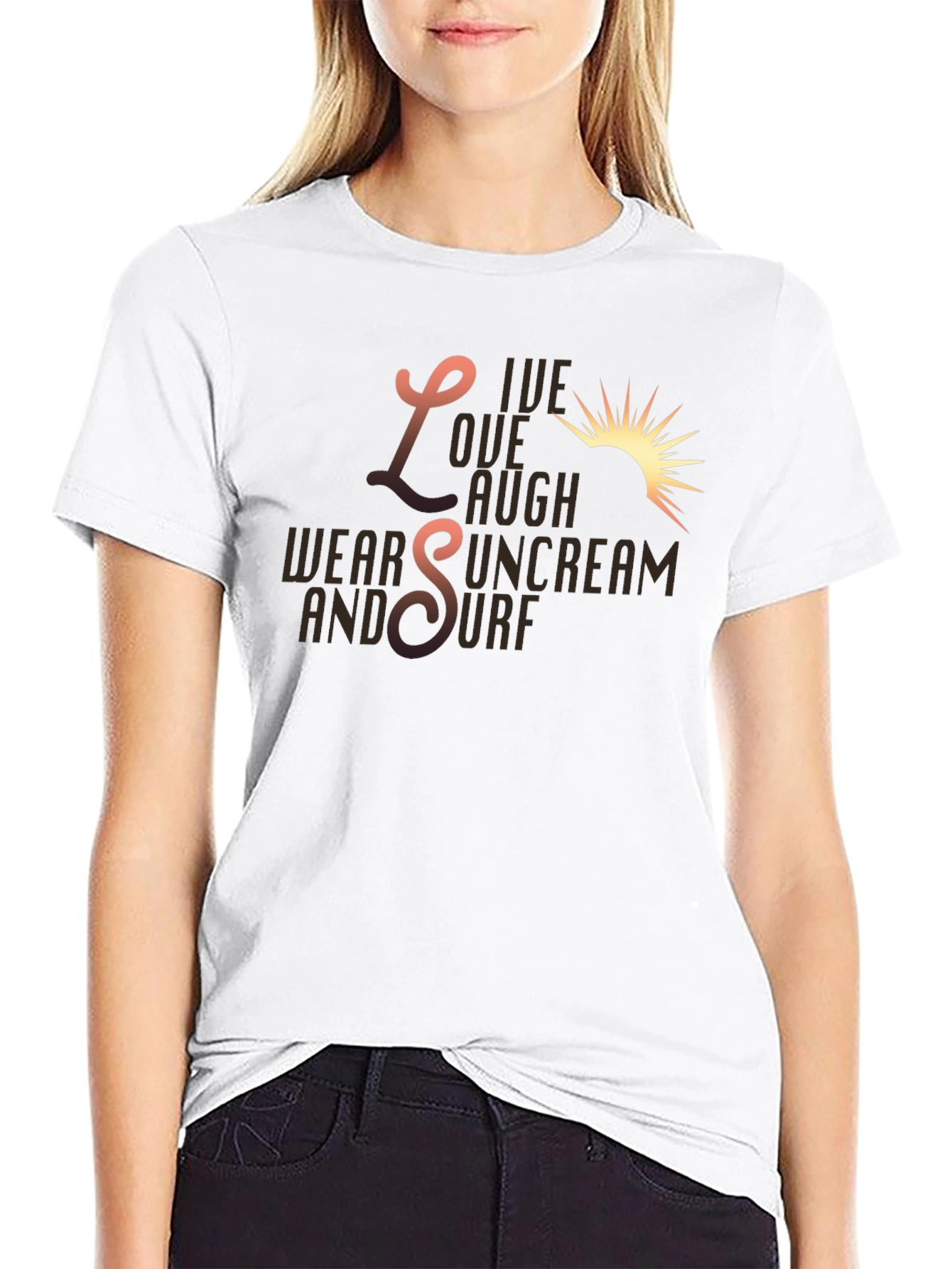 Live Laugh Sunscreen Surf Graphic Tee