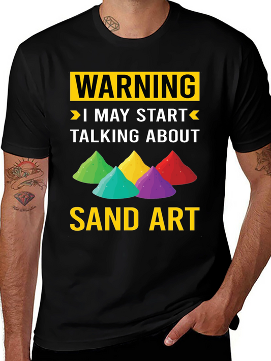 Warning Sand Art T-Shirt Colorful Graphic Tee