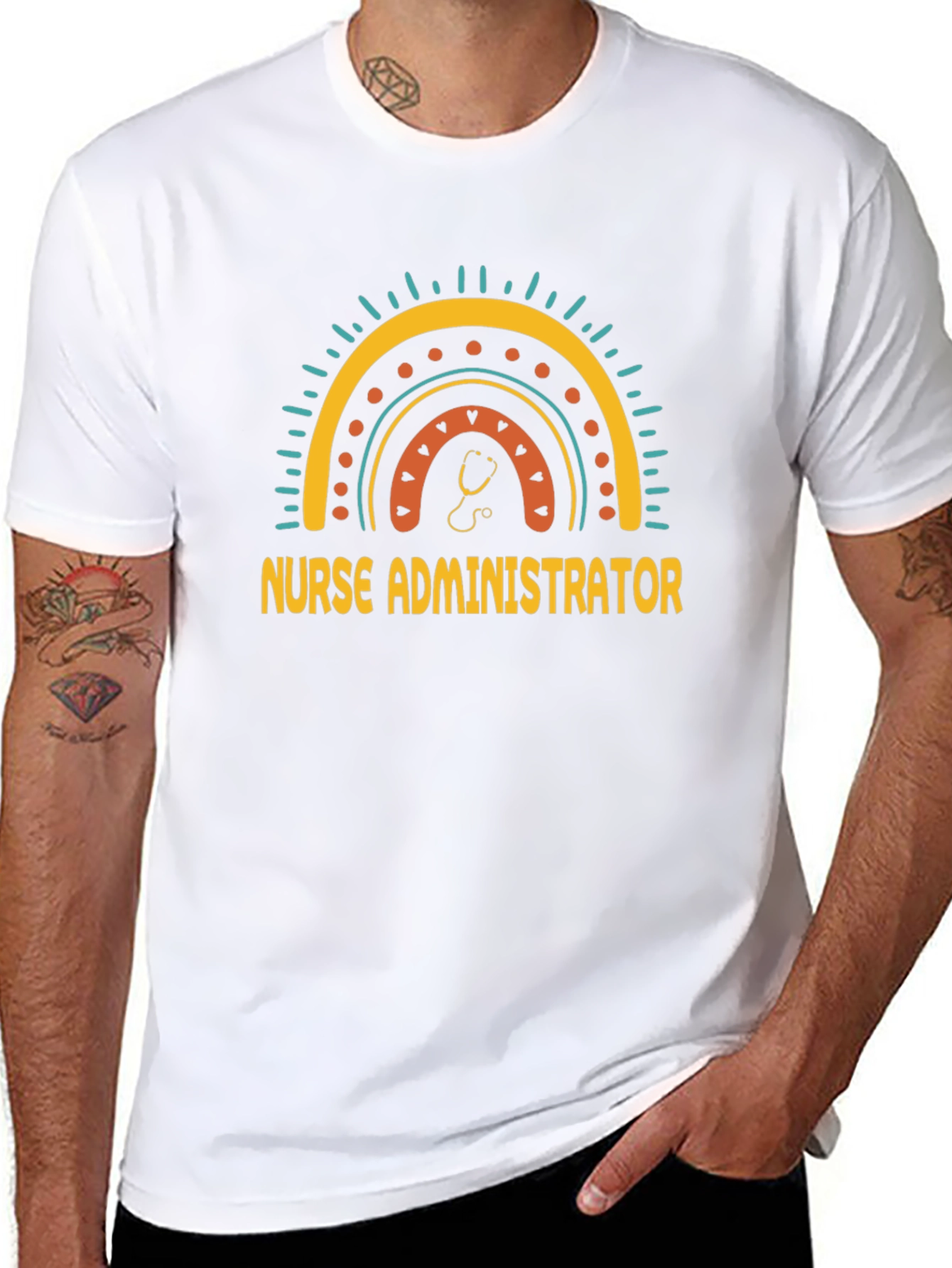 Nurse Administrator Rainbow Graphic T-Shirt