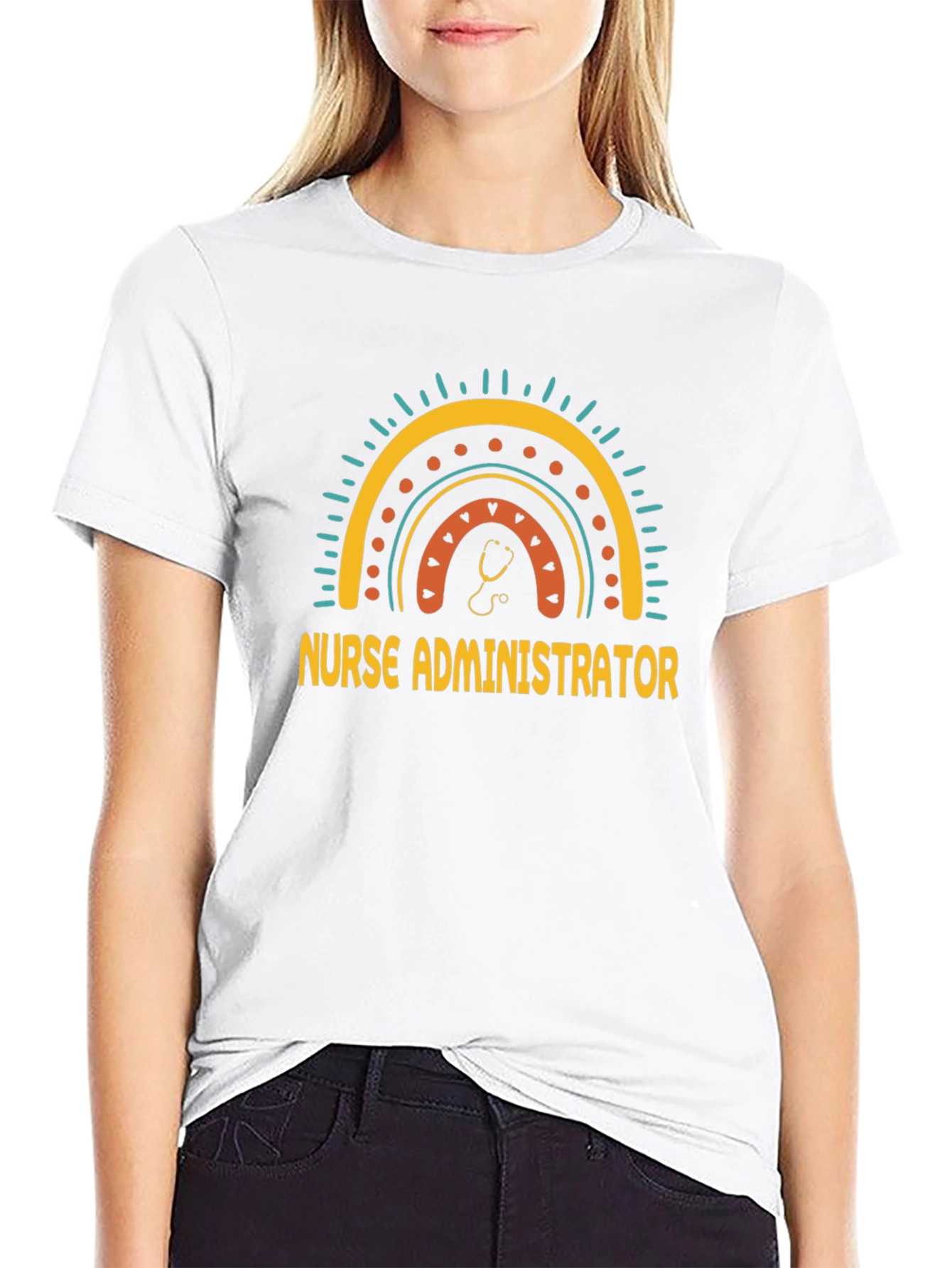 Nurse Administrator Rainbow Graphic T-Shirt