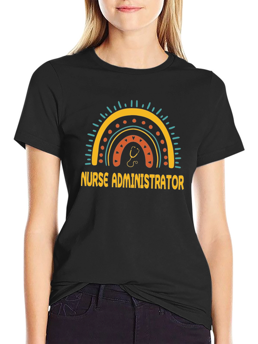 Nurse Administrator Rainbow Graphic T-Shirt