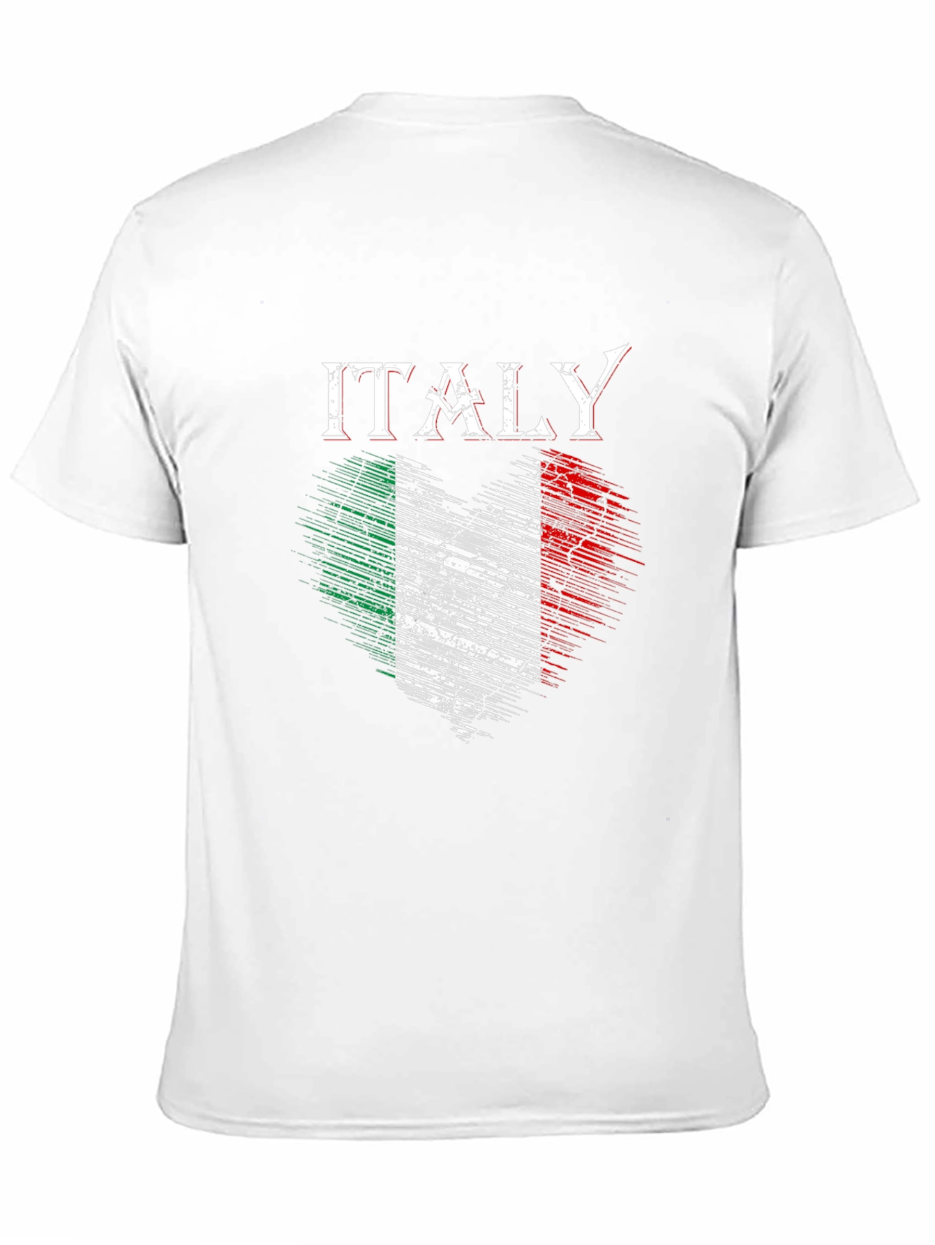Italy Flag Heart Graphic Black T-Shirt