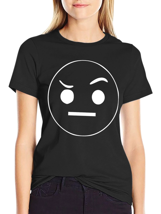 Skeptical Emoji Black T-Shirt
