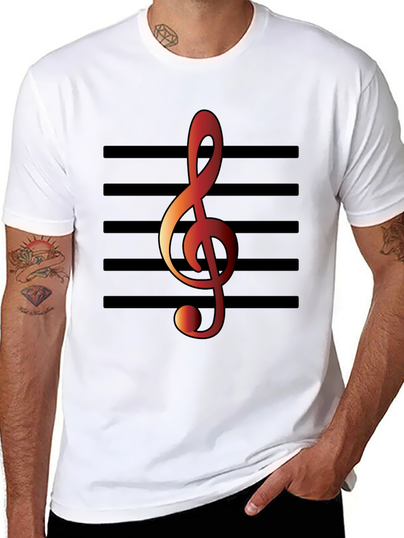 Musical Note T-Shirt - Treble Clef Design