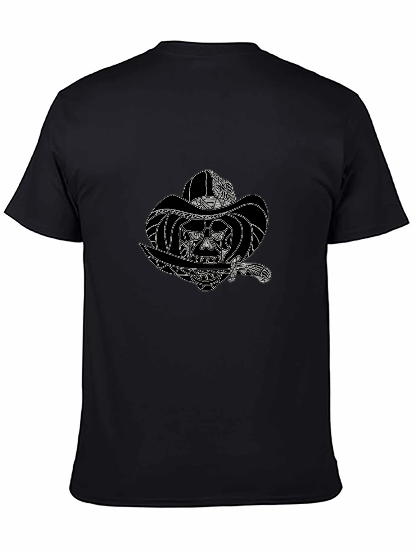 Skull Cowboy Graphic Black T-Shirt